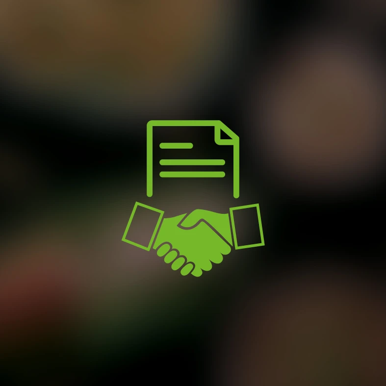 Hohe Chancen auf Übernahme Icon Handschlag auf Vertrag